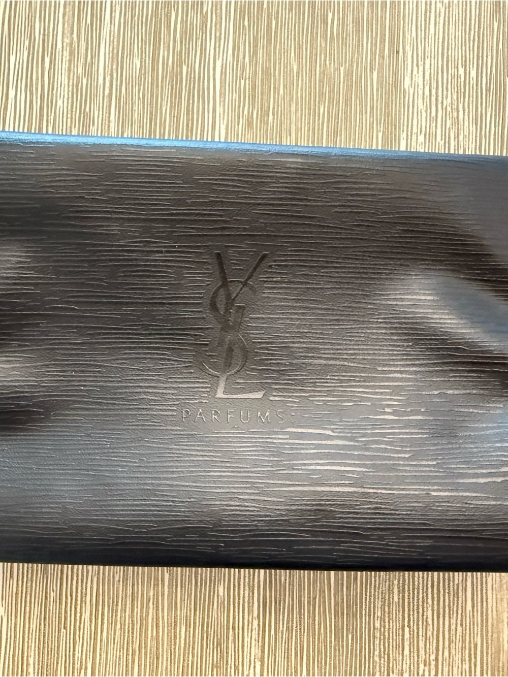 Yves Saint Laurent YSL Parfums Black Textured Cosmetic Travel Bag